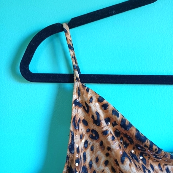 Vintage 90s/Y2K Leopard Print Slip Dress Medium - Picture 4 of 10